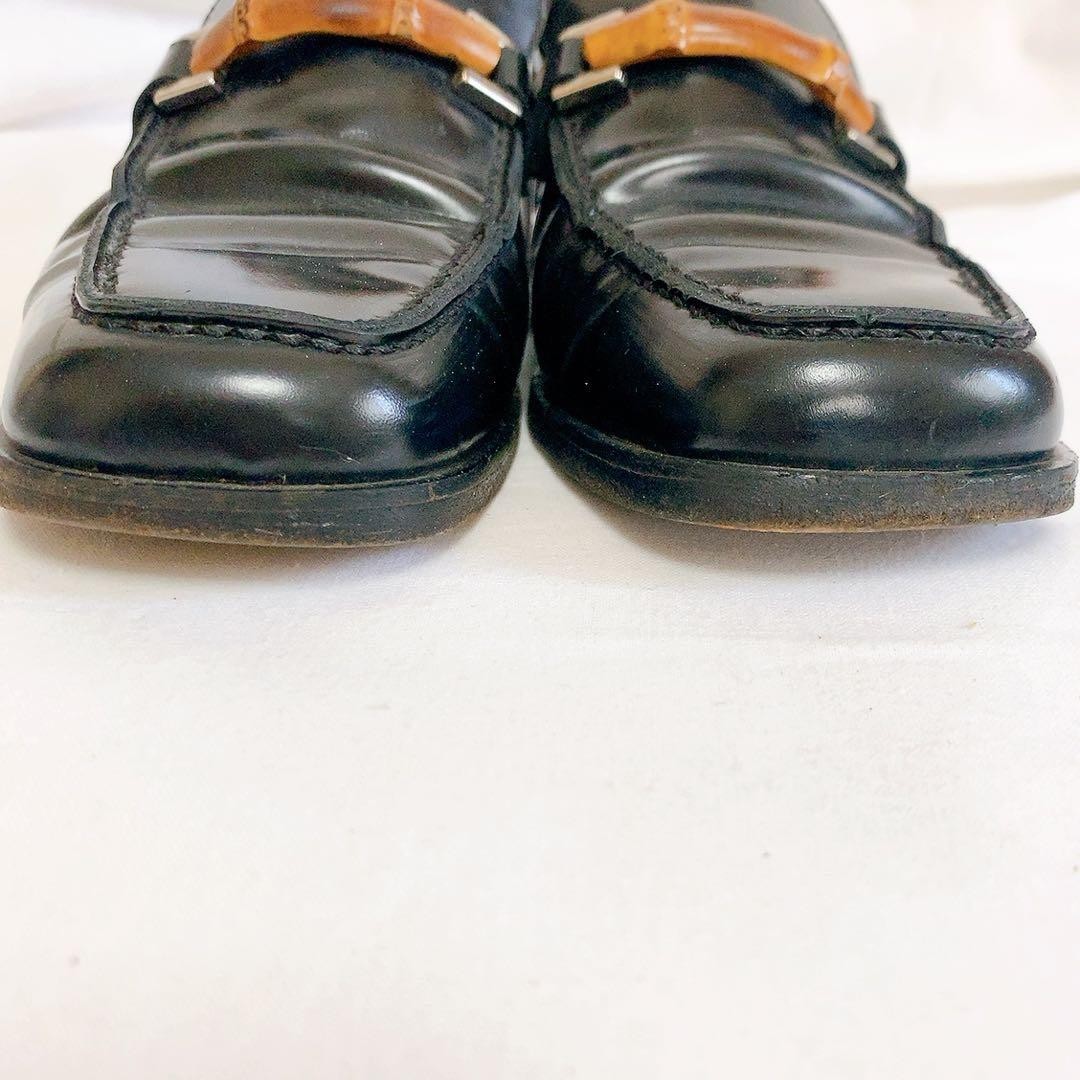 Gucci Horsebit Loafers Bamboo Hardware Black Leather Size 34.5 Abt US 4.5 Women thumbnail 6