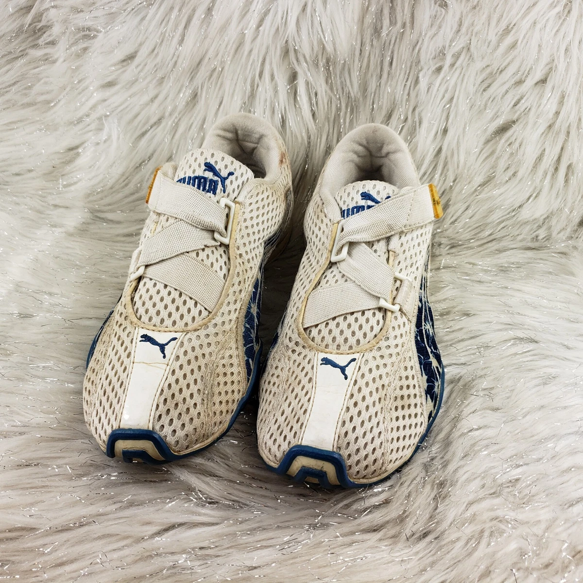 Puma Cell Bashy Womens White Blue Floral Shoes 181481 01 Size 8