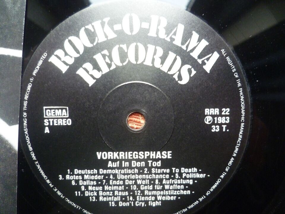 VORKRIEGSPHASE - AUF IN DEN TOD ( LP Germany hardcore Punk