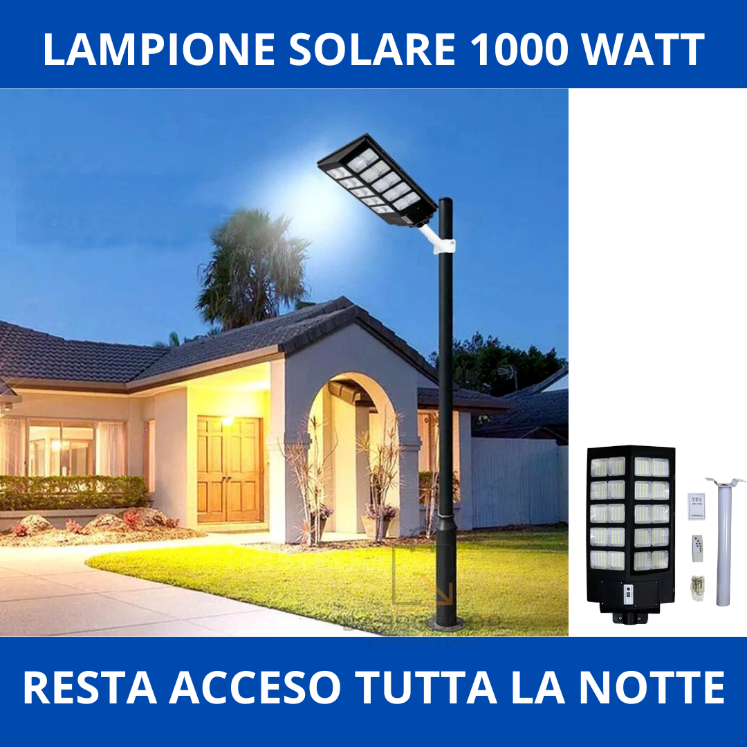 Lampione Solare Esterno 1000W - 420 LED, Sensore Movimento, Telecomando, IP66 - Foto 5