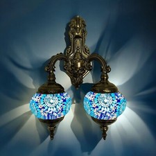 Turkish Moroccan Handmade Glass Mosaic Single and Double Wall Light Lamp Sconce