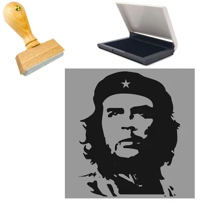 WERBEMITTEL MAHLMEISTER Che Guevara Fun-Motiv Stempel Holzstempel versch Größen Stempelkissen F6