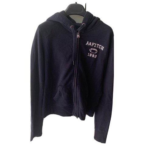 Felpa ABERCROMBIE AND FITCH blu Scuro Felpata Taglia M Donna Zip E  Cappuccio | eBay