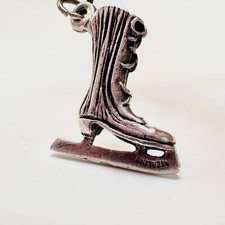 VTG Sterling Silver 925 Ice Skate Three Dimensional Pendant Size 1" Length
