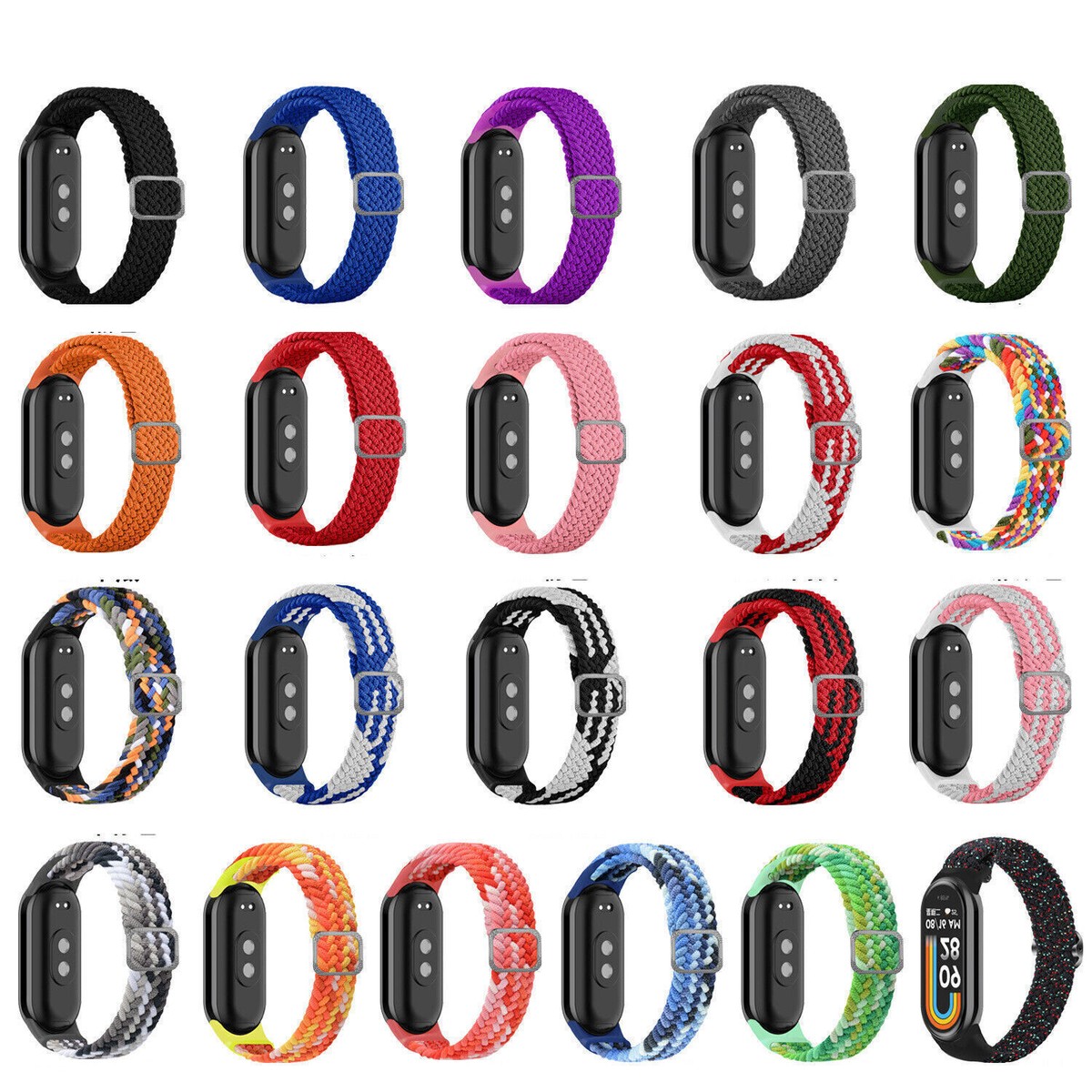 Replacement Watch Strap For Xiaomi Mi Band 8 NFC Braided Nylon