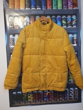 Kickers Mens Small Corduroy Coat Thick Mustard Yellow Jacket Rare