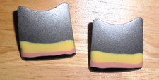 ENAMEL STUD EARRINGS IN BLENDED COLORS - SILVER, YELLOW, PINK, BLACK PRETTY