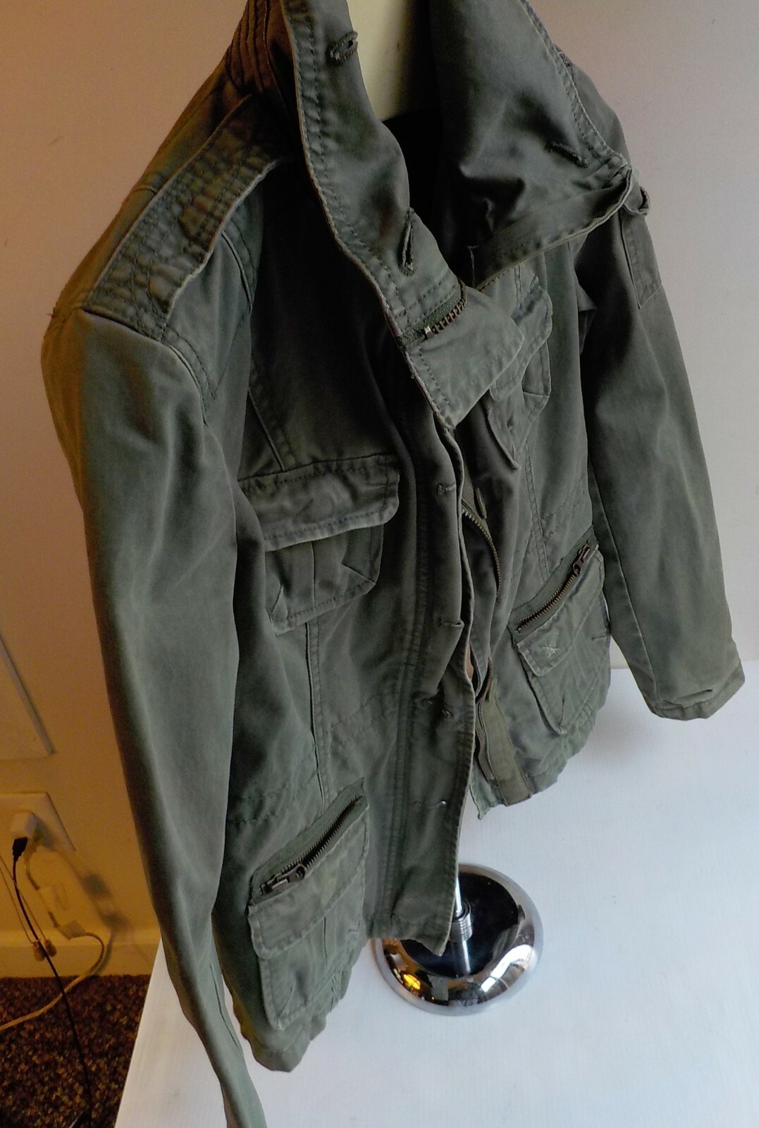 AMERICAN EAGLE Distressed Utility/MilitaryJacket … - image 3