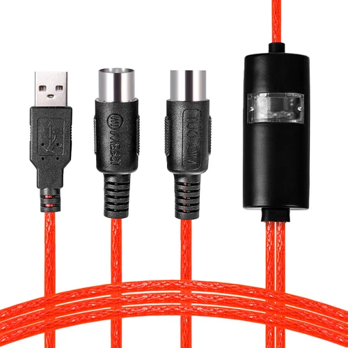 USB IN-OUT MIDI Cable Converter PC to Music Keyboard Adapter Cord_z8
