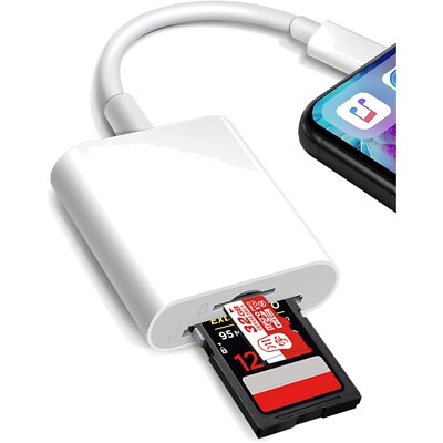 SD Kartenleser 2 in 1 passend für iPhone iPad Lightning Datenübertragung