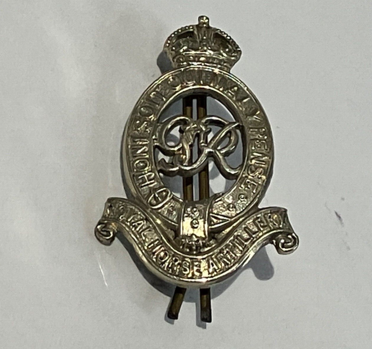 Vintage WW2 George VI Royal Horse Artillery Cap Badge By Firmin