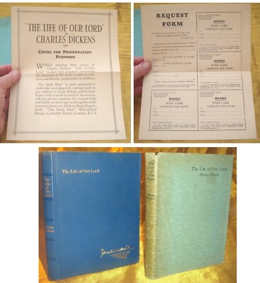 CHARLES DICKENS - LIFE OF OUR LORD - 1st/1st - UK & Dust-Jacket - 1934 & BONUS