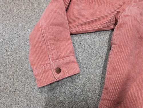 Wrangler Women's Pink Corduroy Sherpa Borg Lined Carpenter Trucker Jacket - M - Picture 5 of 18