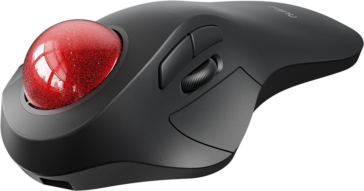 Wireless Trackball Mouse, Rechargeable Ergonomic Design, Index Finger  Control