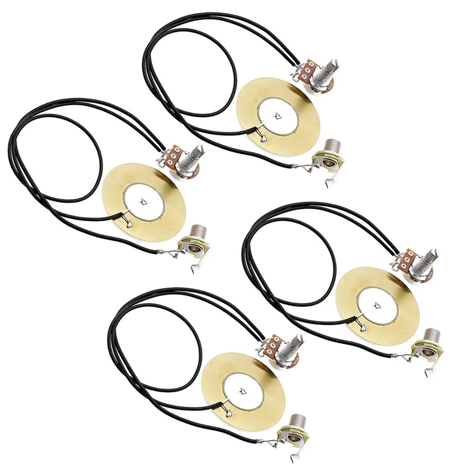 4 PCS 50MM Guitar Pickup Piezo Tranucer Prewired Amplifier with 6.35MM Outpu #PL - Image 3 of 4