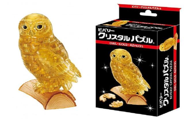 42 piece Crystal puzzle Owl Gold 3D