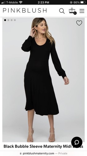 Pinkblush Maternity Bubble Sleeve Midi 