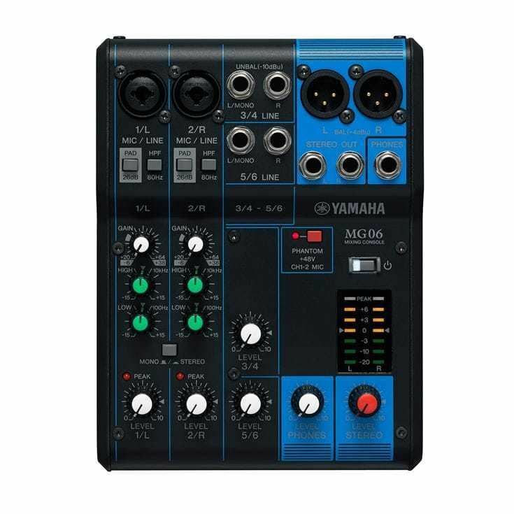6-канальный микшер Yamaha MG06 27090₽