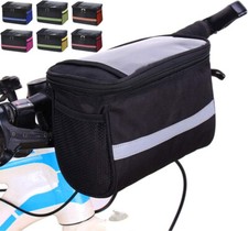 Bike Handlebar Bag with Mesh Pocket Bicycle Front Storage Pouch Bag Accessories