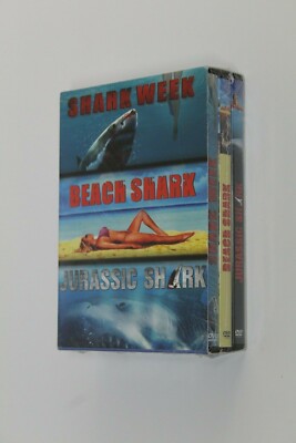 SHARK WEEK - BEACH SHARK - JURASSIC SHARK Pack 3 Dvd's Peliculas, Idioma Francés