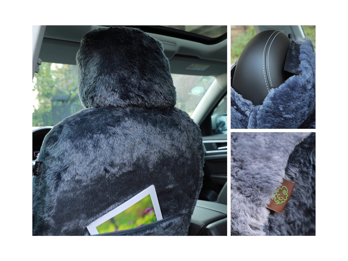 Genuine Sheepskin Lambskin Winter Car Seat Cover Lambs Wool Sheep