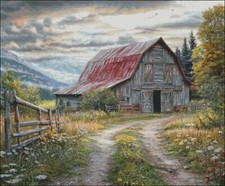 An Old Gray Barn - Counted Cross Stitch Kits Needlework Embroidery DIY