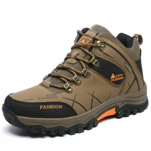 Herren Wasserdichte Knöchelstiefel Outdoor Leder Stiefel Wanderschuhe Stiefel - Bild 3 von 28