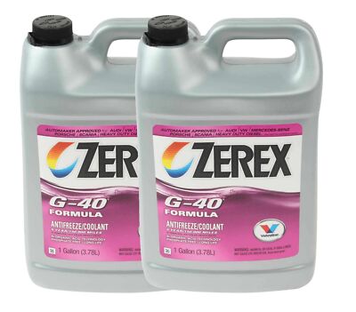 Zerex 2 Gallons Coolant Antifreeze Pink G40 2 x 1 Gallon for Mercedes Porsche