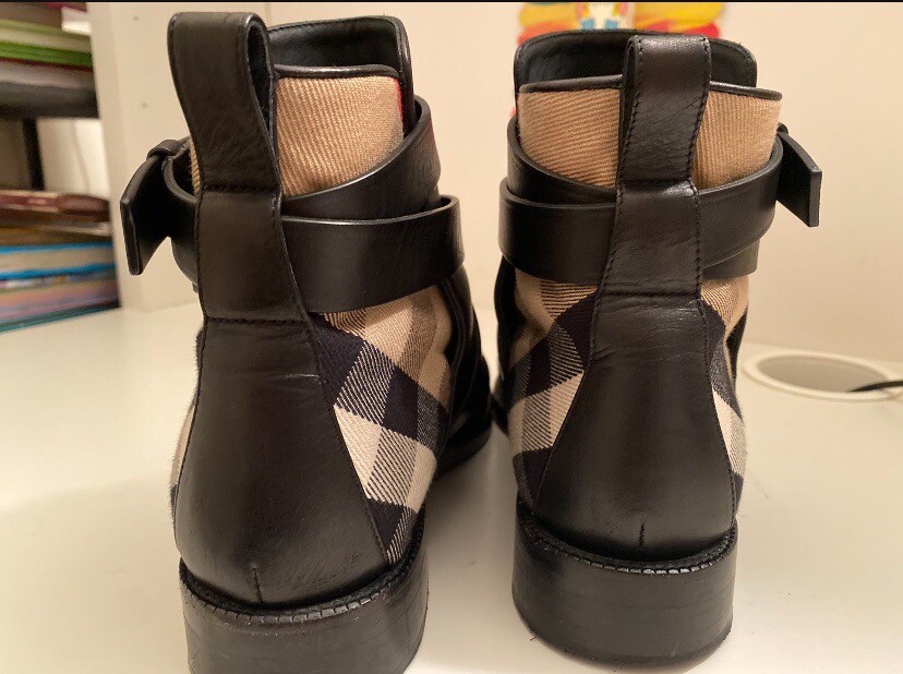 Women's Authentic Burberry Pryle Equestrian Check Ankle Booties