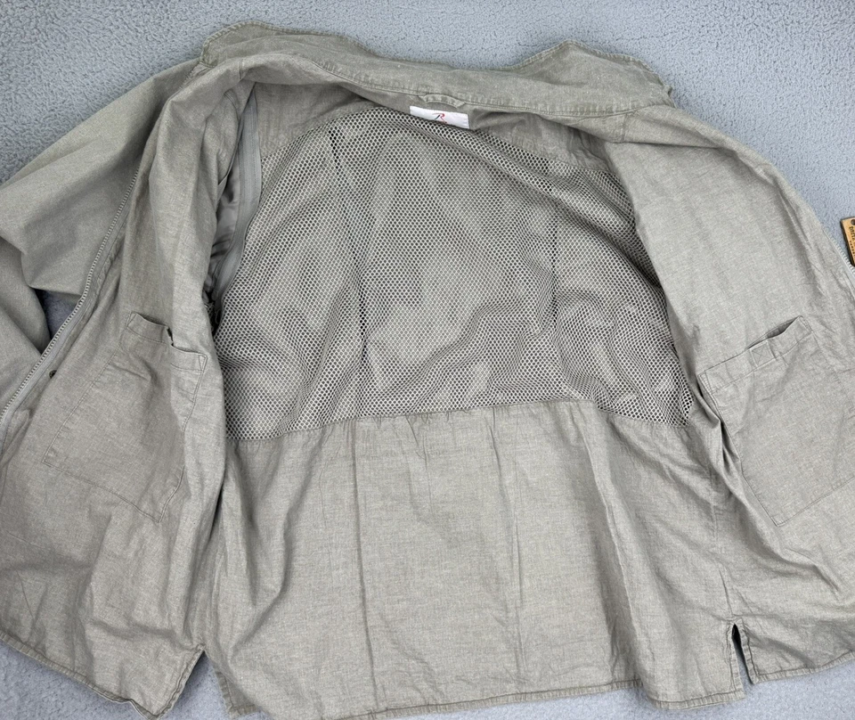 Chaqueta Convertible Rothco Outback Trailblazer Para Hombre Grande Lona Caqui Chaleco Foto 3 de 4