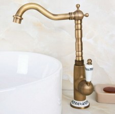 Antique Brass Ceramic Handle/Base Kitchen Faucet Bathroom Sink Mixer Tap 2nf606