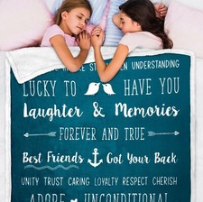 Friendship Blanket Gift Best Friends Forever Throw Girlfriend BFF Girls Teens