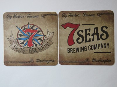 Bier Sammlerstück Untersetzer ~ 7 Seas Gär ~ Takoma & Auftritt Hafen, Washington