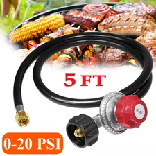 5 FT Propane Gas Tank High Pressure Regulator Adjustable Hose LPG BBQ Grill NEW