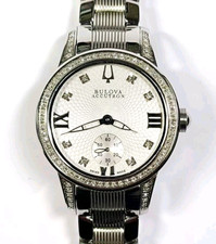 Bulova Accutron Womens Watch Diamond Stainless Steel Guilloche Dial C860678