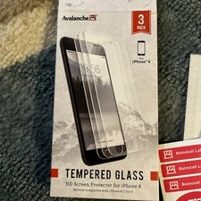 Set Of 3 Avalanche For iPhone 8 /7/6s/6 Tempered Glass Screen Protector