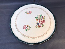 Ancien grand plat de service de table plat à tarte porcelaine de Longwy Shangai