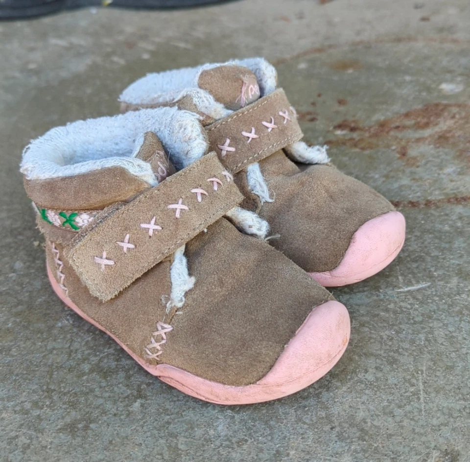 Sapatos infantis Pediped Grip n' Go Rosa cano alto, tamanho 6-6.5 - Imagem 2 de 4