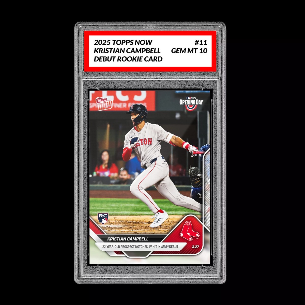 Graded 10 Kristian Campbell RC Rookie Red Sox Debut 2025 Topps NOW