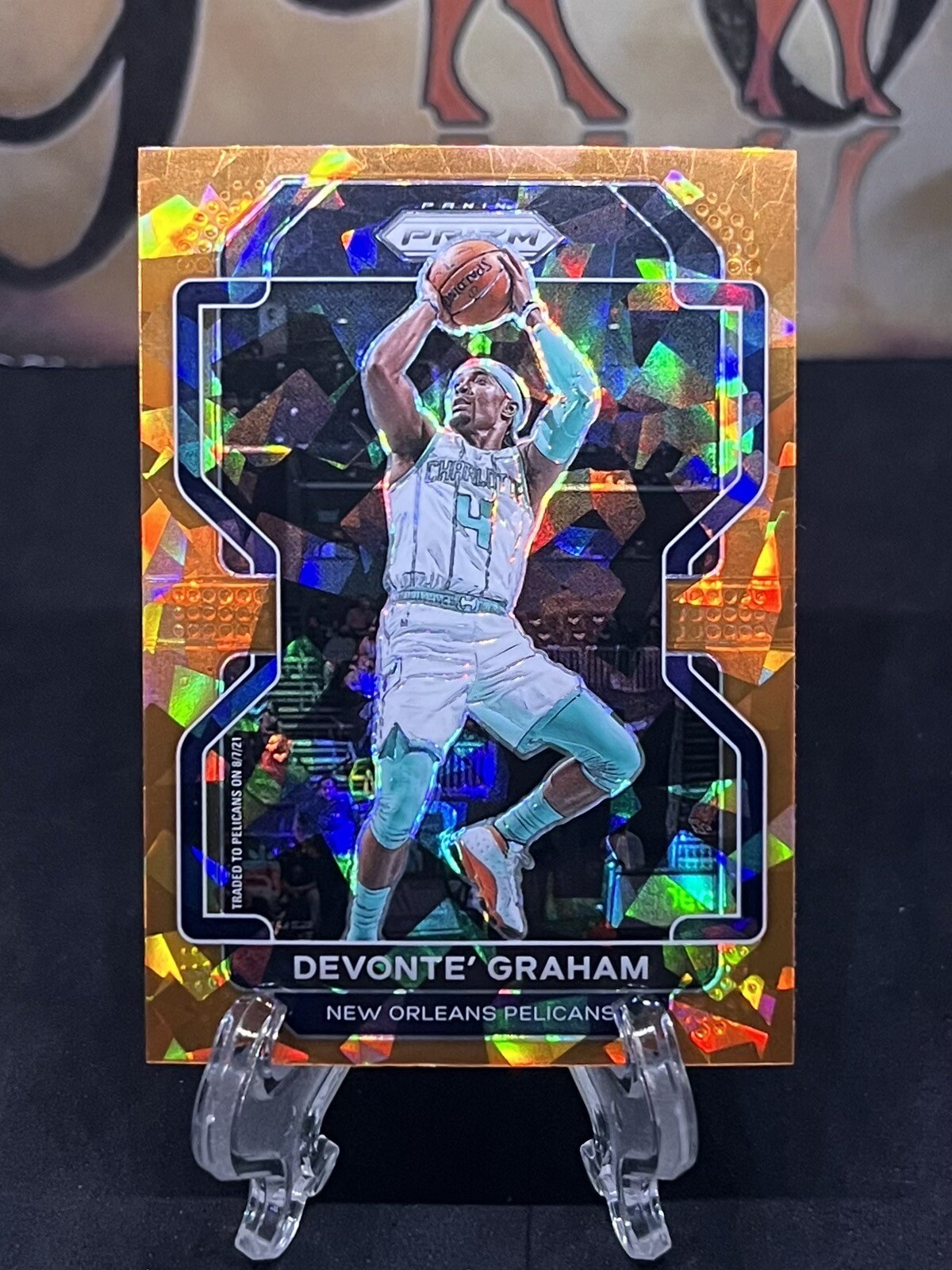 2021-22 Panini Prizm Devonte’ Graham #184 Orange Ice Prizm New Orleans Pelicans