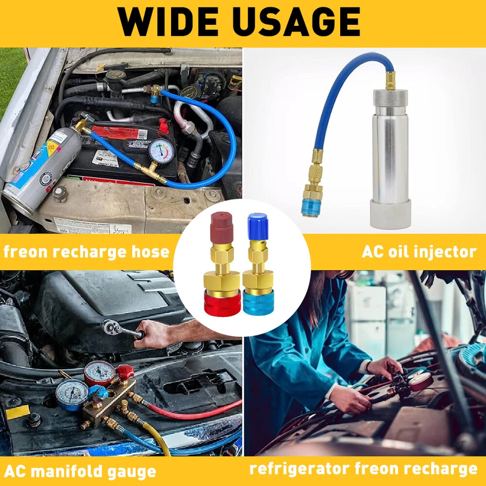 Kit adaptador de conversión rápida R1234yf a acoplador R134a coche se adapta a aire acondicionado lado alto bajo Foto 4 de 4