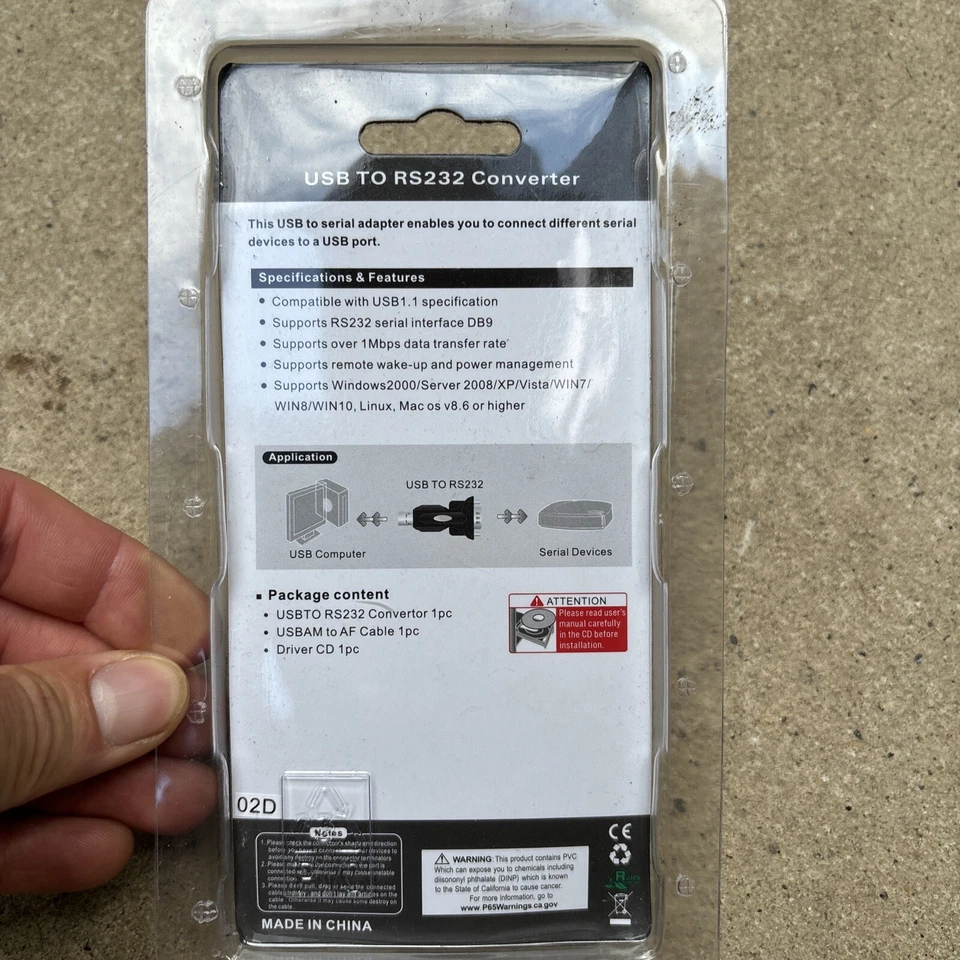 USB 2.0 to Serial RS-232 DB-9 Converter with 3ft USB Cable - Image 2 of 2