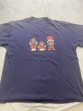 Vintage 2002 Super Mario TShirt Shirt Size 2XL Navy Blue Tee Rare 2000s Mushroom