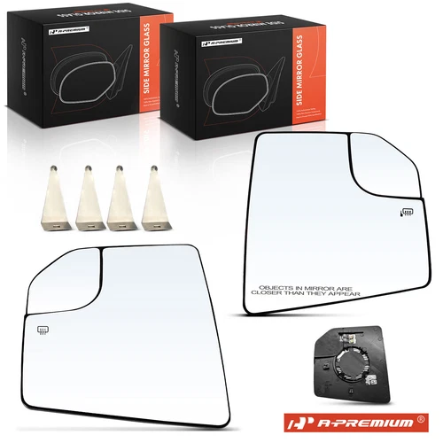 A-Premium Driver &Passenger Mirror Glass w/Spotter Glass w/Heated for Ford F-150