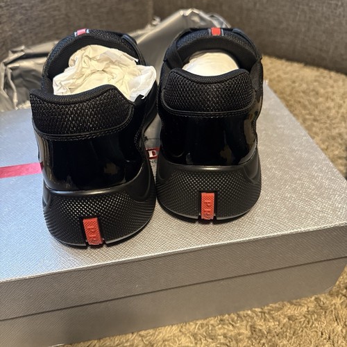 Black leather Prada sneakers Size 10 Brand New.