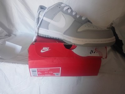 Nike Dunk Low (GS) Leather Low Top Sneaker Unisex Kids 6Y Gray/White DH9765-001