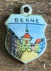 Vintage 800 Silver BERNE European City Enamel Shield Bracelet Charm — photo 2