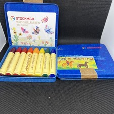 2 Tin of 8 Stick Stockmar Non-Toxic Beeswax Wax Crayons in Waldorf Colors Sticks