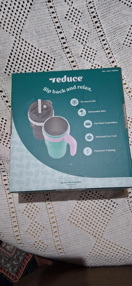 Nuevo Reduce 24 oz. Vaso aislante Cold1, acero inoxidable, paquete de 2, rosa y verde Foto 4 de 4