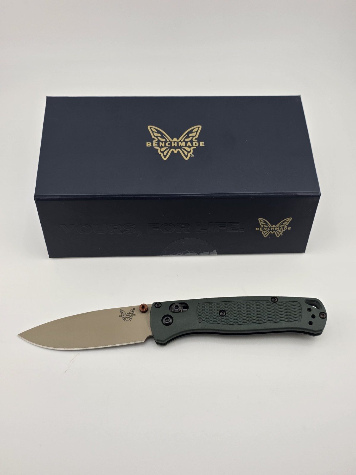 Benchmade Bugout 535TN-2601 Taiga Green Grivory ELMAX Tan Blade Limited